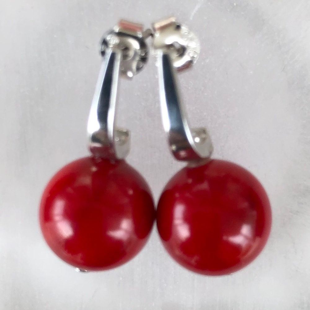 Gem Insider® Sterling Coral Bead Drop Earrings